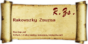 Rakovszky Zsuzsa névjegykártya